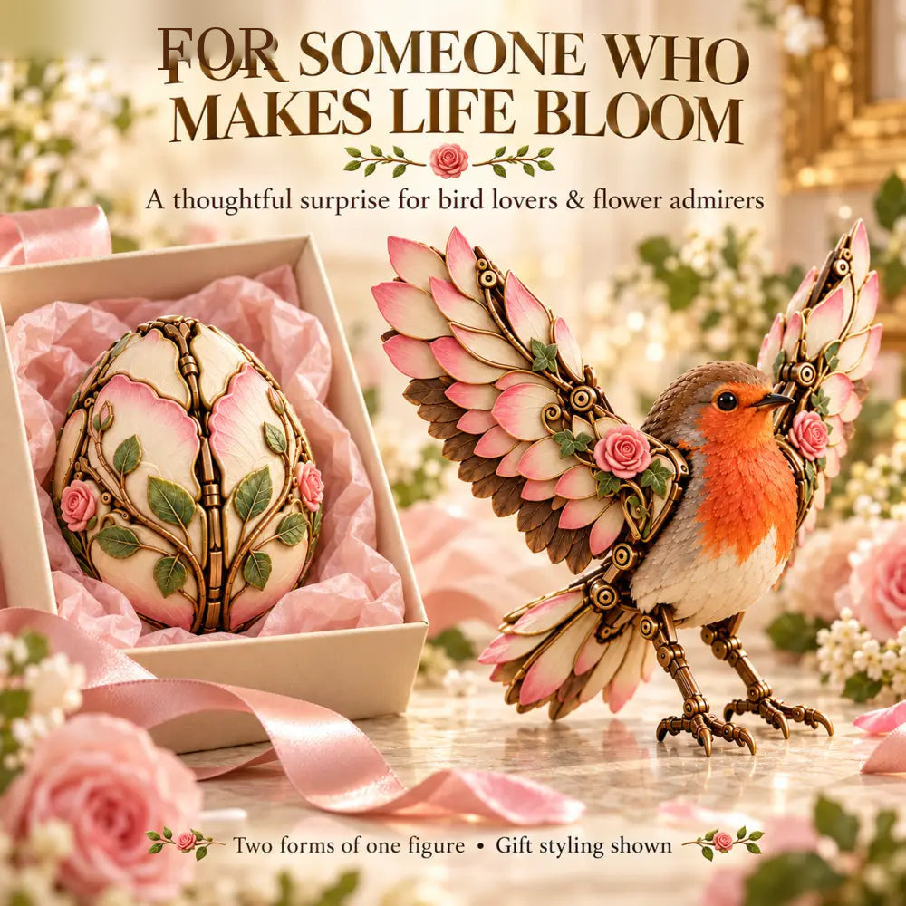 πΉπ¦ Rosewing Robin β 2-in-1 Rose Egg to Mechanical Bird Transforming Figure