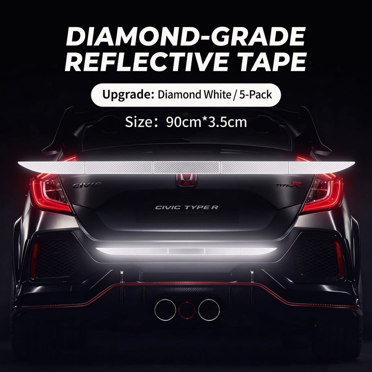 Reflective Car Sticker Strips for Trunk & Rear Bumper
