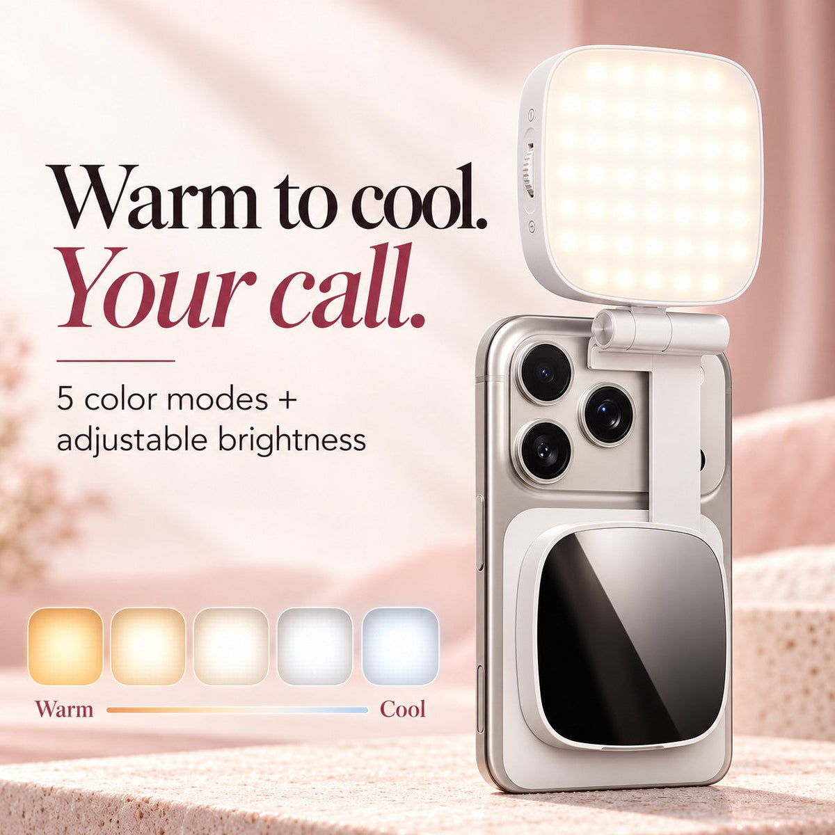 Five color modes and adjustable brightness