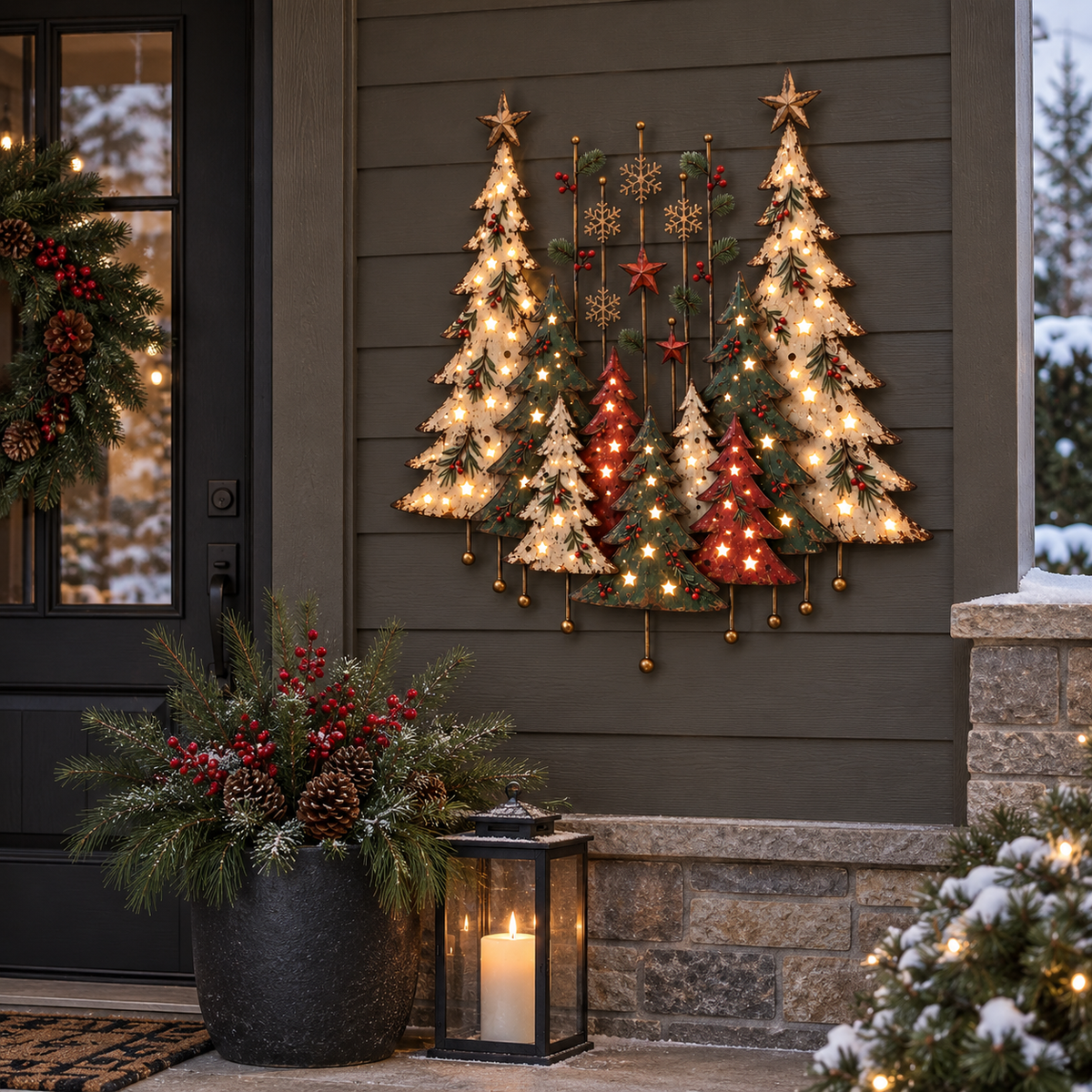 Vintage Christmas Forest Wall Art