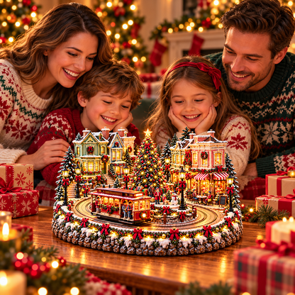 🚋🎄 Christmas City Railway  – Lighted San Francisco Cable Car & Chicago Train Holiday Scenes