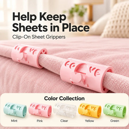 Adjustable Bed Sheet Clips — Heart-Lock Grippers to Help Keep Sheets in Place