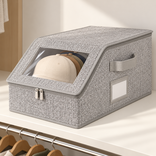 Clear-Window Stackable Baseball Cap Organizer