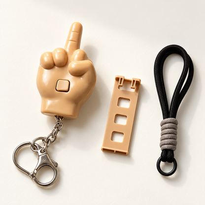 Press & Pop Middle Finger Keychain Set