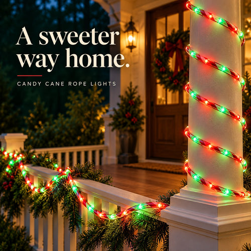 🎄 Candy Cane LED Rope Lights – Wrap Your Home in Christmas
