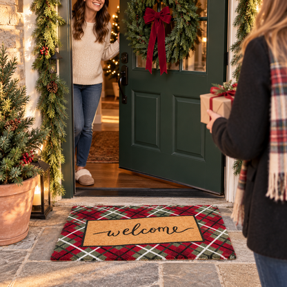 MerryWelcome Christmas Coir Doormat – 7 Festive Designs