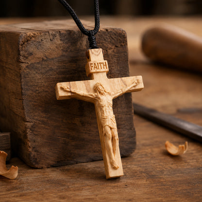 ✝️ Handmade Wooden Jesus Cross Necklace (✝️100% Handmade)