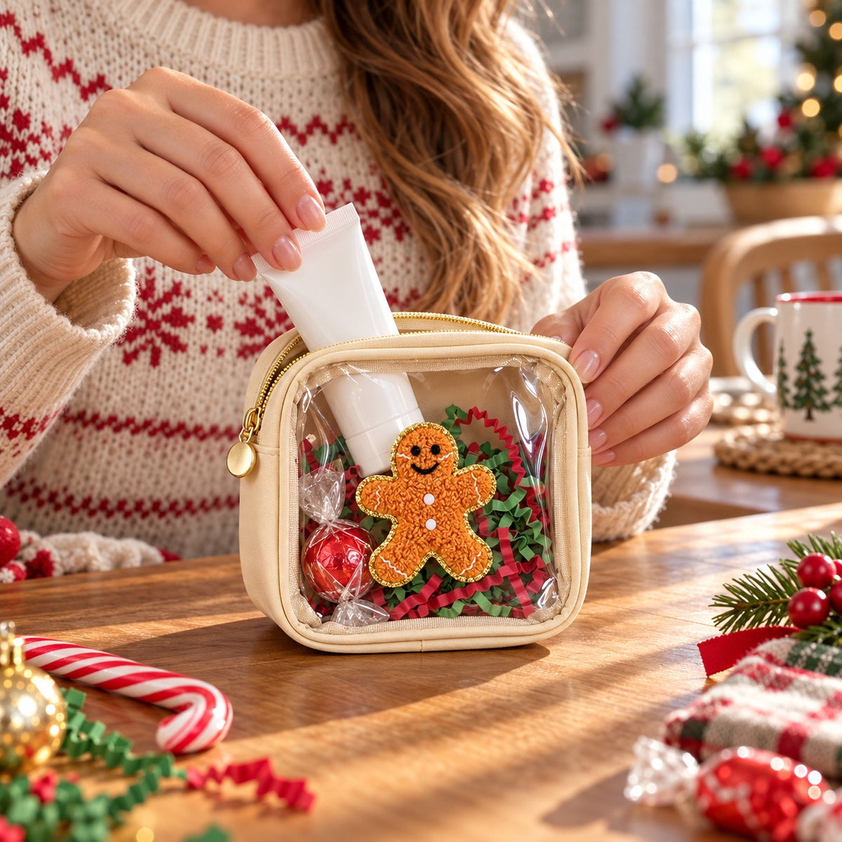 Christmas Clear-Window Zipper Gift Pouches