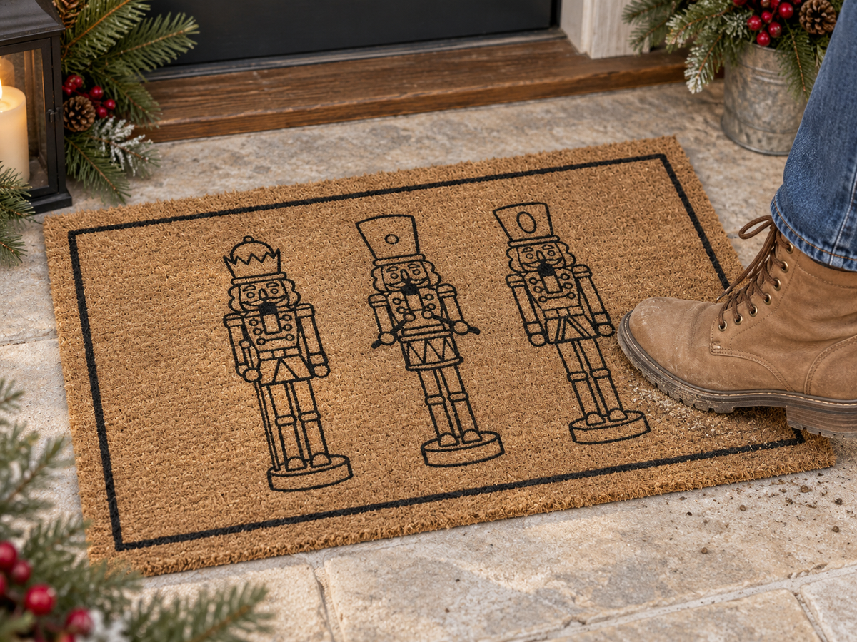 MerryWelcome Christmas Coir Doormat – 7 Festive Designs