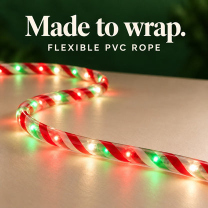 🎄 Candy Cane LED Rope Lights – Wrap Your Home in Christmas