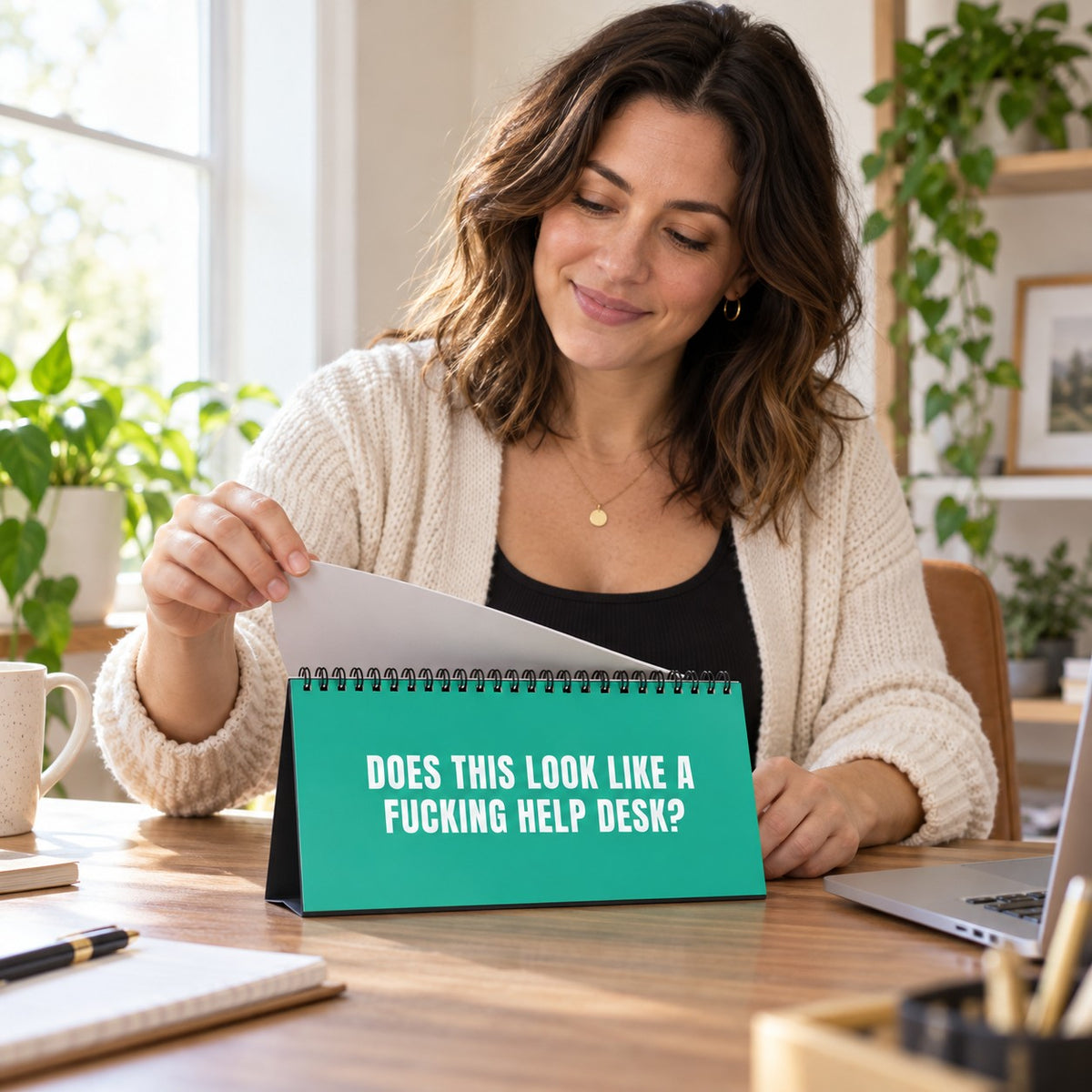 NOT TODAY! Unfiltered Desk Status Flip Sign — 12 Messages