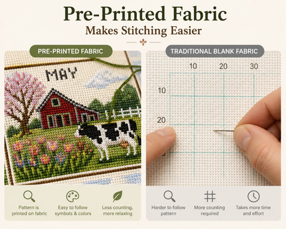 🔥 49% OFF Today | Stitch Through the Seasons – 12-Month Cross Stitch Collection 🌿🧵