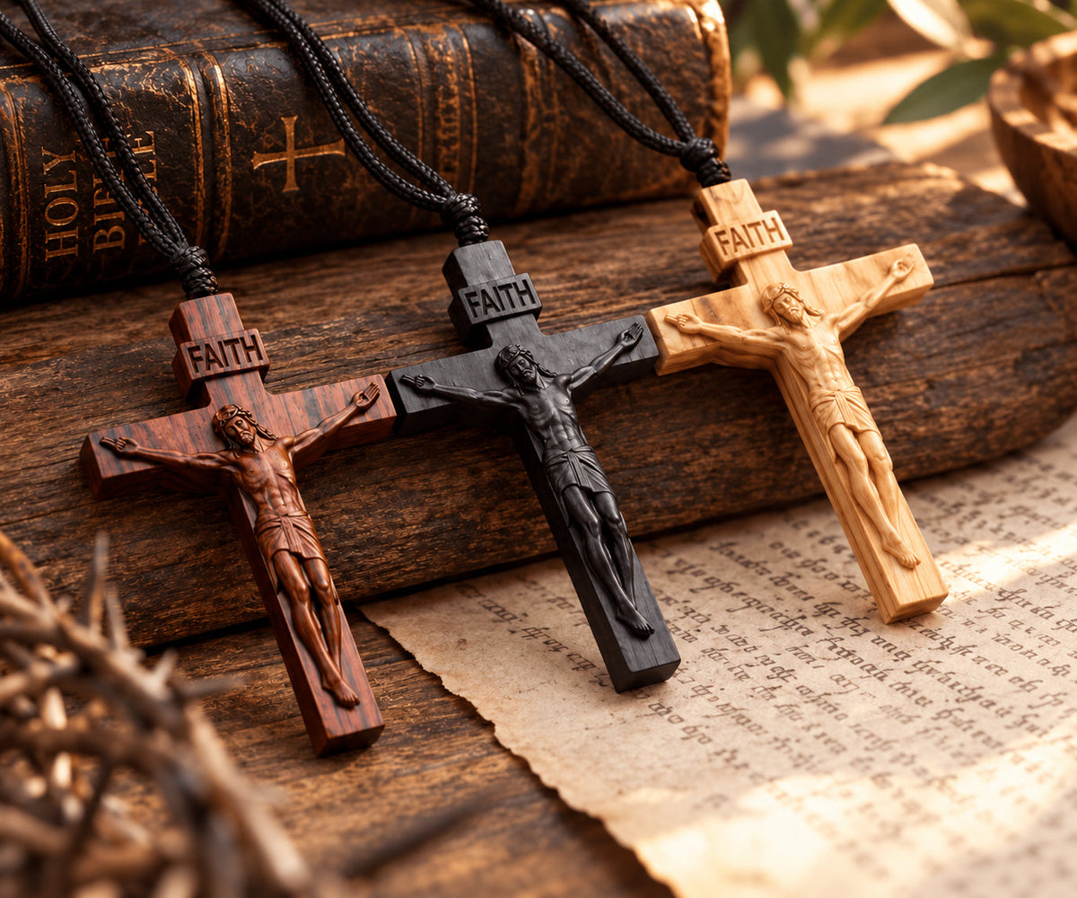 ✝️ Handmade Wooden Jesus Cross Necklace (✝️100% Handmade)