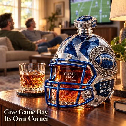 🏈💙Western Football Helmet Whiskey Decanter – 1960–2026 Silver & Blue Star Commemorative Bottle