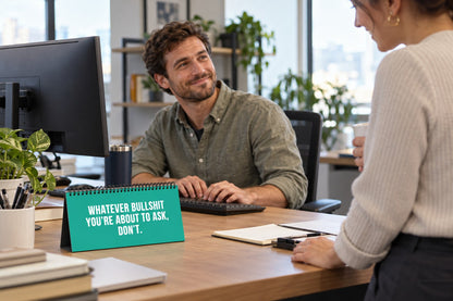 NOT TODAY! Unfiltered Desk Status Flip Sign — 12 Messages