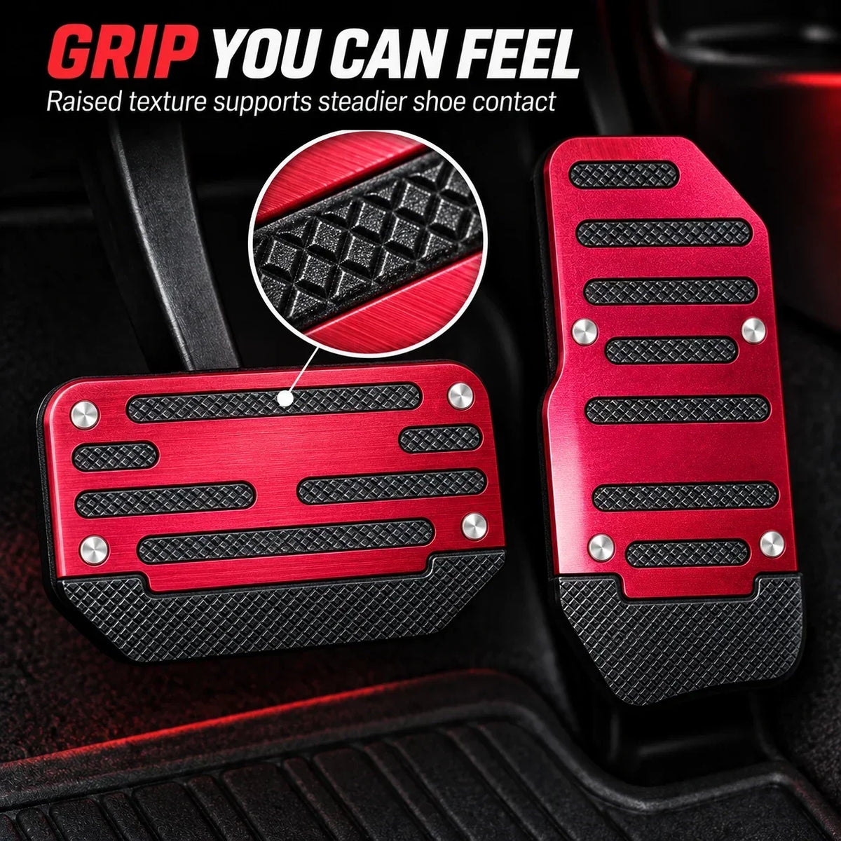 2PCS NonSlip Universal Foot Brake and Gas Pedal Covers