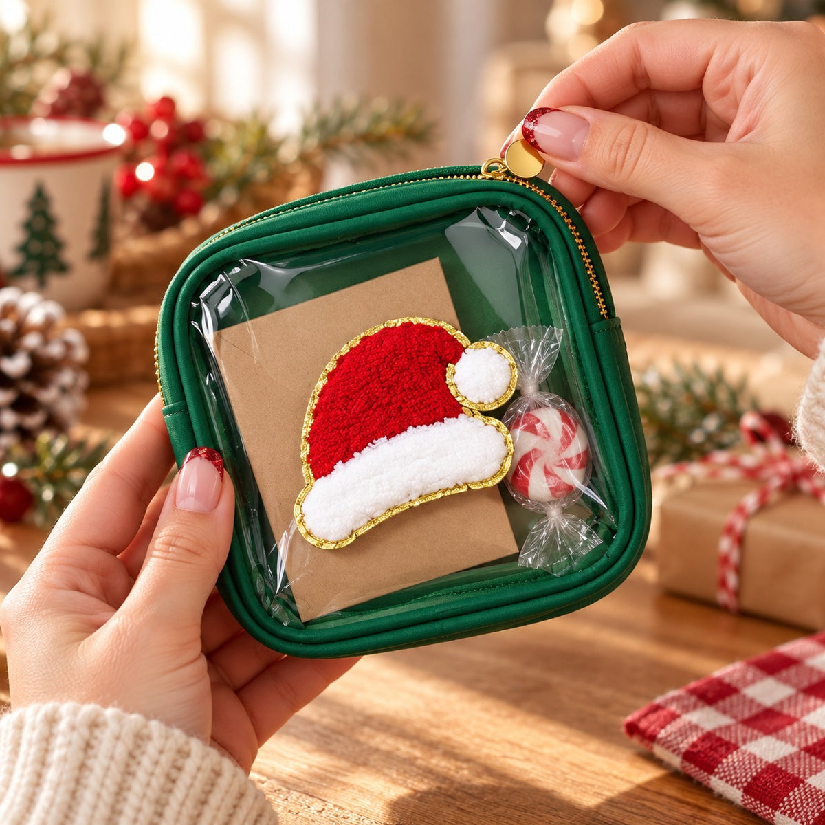 Christmas Clear-Window Zipper Gift Pouches