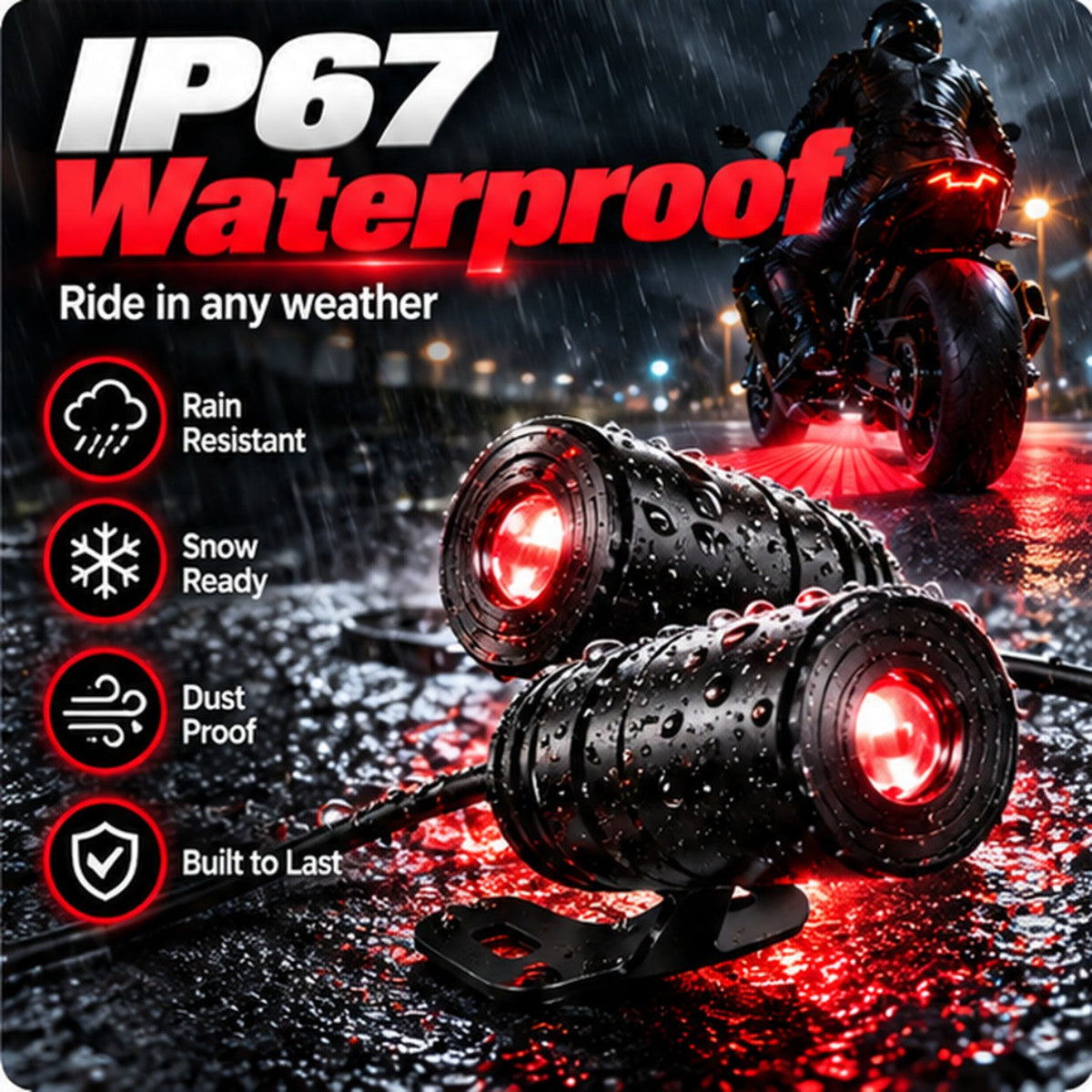 🏍️ Dual Motorcycle Angel Wing Ground Projection Light Kit - IP67 LED ✨