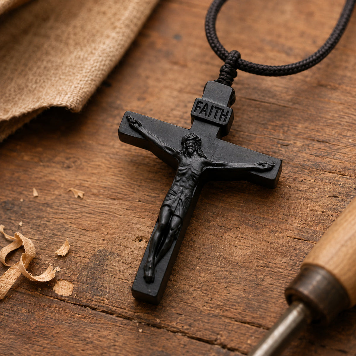 ✝️ Handmade Wooden Jesus Cross Necklace (✝️100% Handmade)