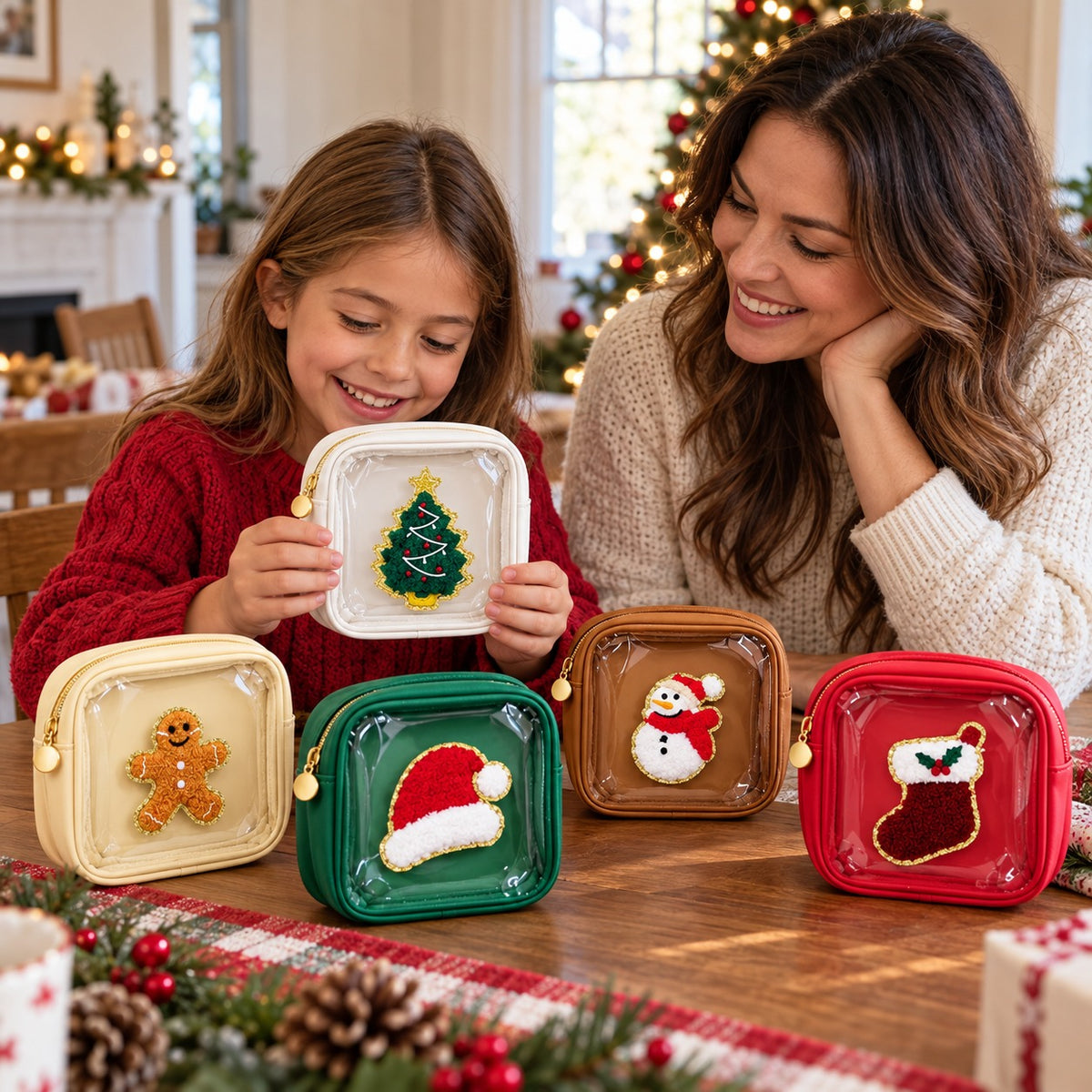 Christmas Clear-Window Zipper Gift Pouches