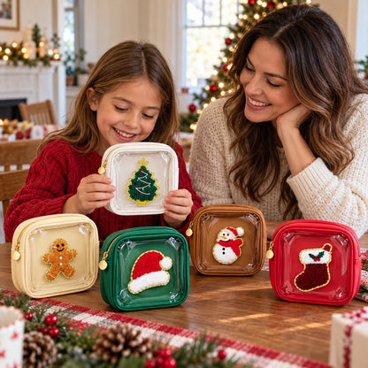 Christmas Clear-Window Zipper Gift Pouches