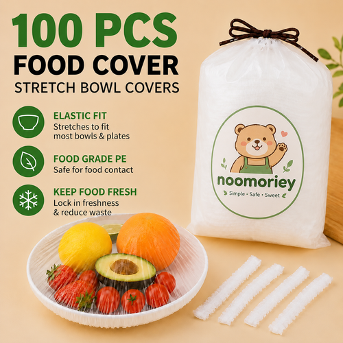 🍽️ 100PCS Disposable Stretch Food Covers | Elastic Bowl Covers