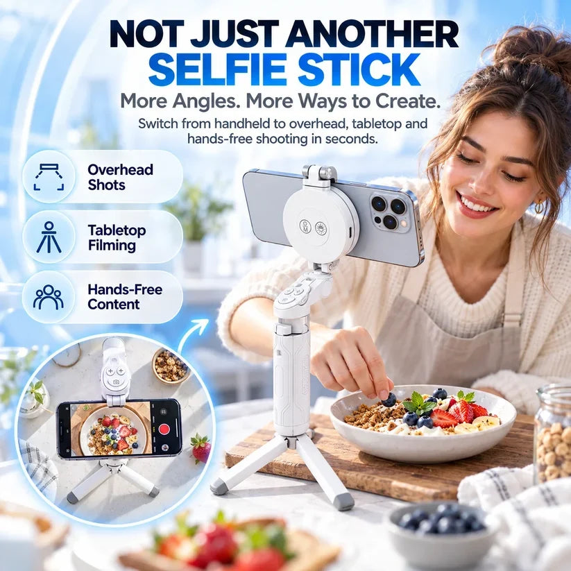 🔥Best Sale🔥📸 Zoomable Magnetic Palm Grip | Selfie Stick & Tripod