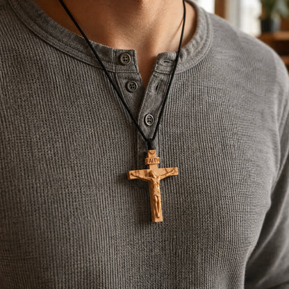 ✝️ Handmade Wooden Jesus Cross Necklace (✝️100% Handmade)