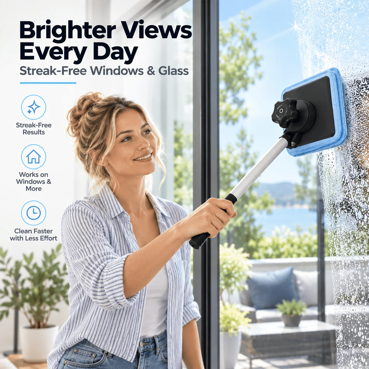 Dual magnetic windshield cleaner for cars | Streak-free cleaning kit for car windows