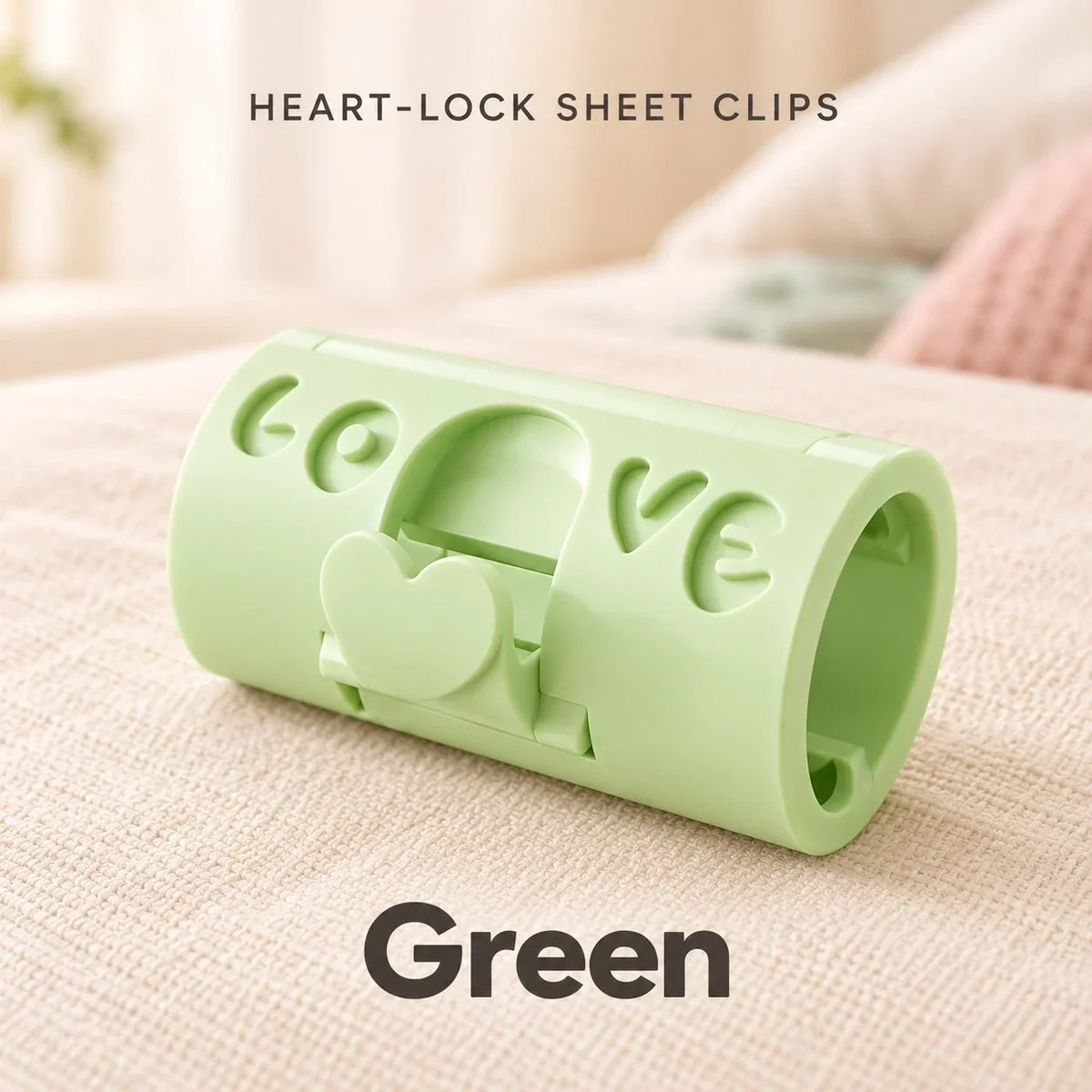 Adjustable Bed Sheet Clips — Heart-Lock Grippers to Help Keep Sheets in Place