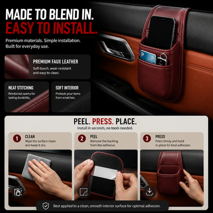 TRENDING NOW | Car Phone Storage Pocket – Slim Adhesive Organizer for Phones, Keys, Cards, Tickets & Sunglasses