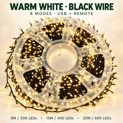 🔥 49% OFF TODAY🌟 300–600 LED Christmas Cluster Lights with 8 Lighting Modes
