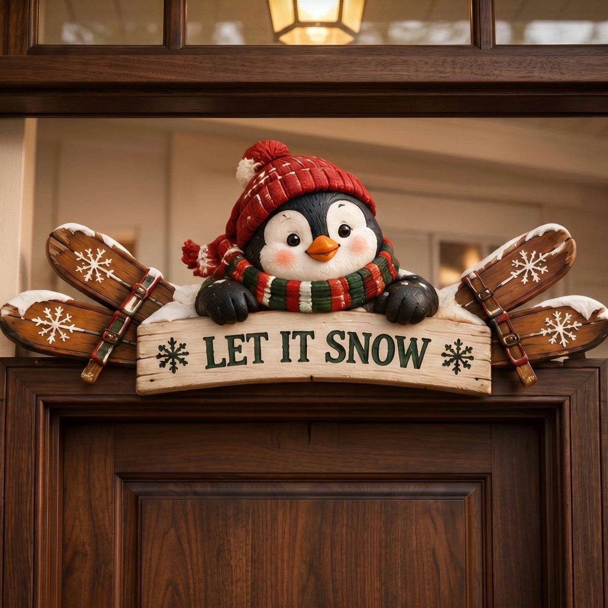 🏔️ Rustic Winter Door Frame Decor | 6 Cabin Characters