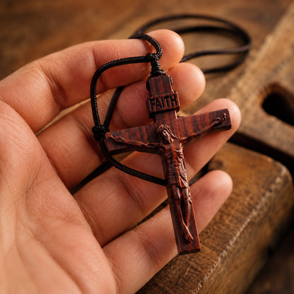✝️ Handmade Wooden Jesus Cross Necklace (✝️100% Handmade)