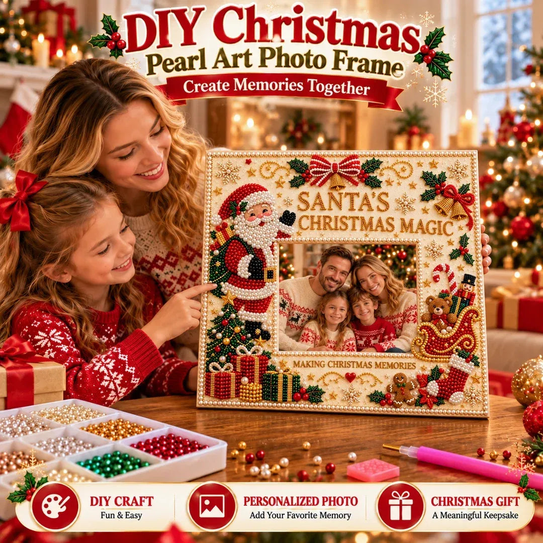 🎄 Christmas Memories, Made by You – DIY Pearl Photo Frame Kit