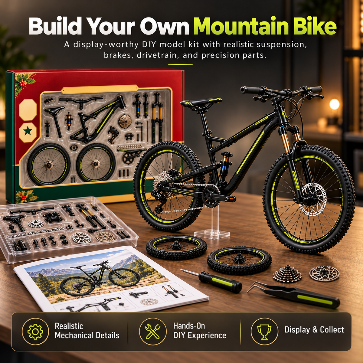 🔥LAST DAY 50%🚵‍♂️🛠️ DIY Mountain Bike Model Building Kit