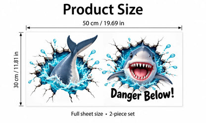 😂 Bathroom Buddies – Funny 3D Illusion Toilet Sticker Set | Removable 3D Illusion Stickers for Funny Bathroom Decor & Gag Gifts 🦝