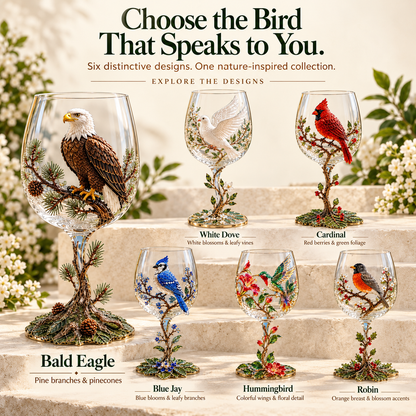 🦅 LIMITED TIME DEAL! Bald Eagle Decorative Goblet – Unique Eagle Bird Figurine Cup with Pinecone Details, Nature Inspired Home Decor & Collectible Gift