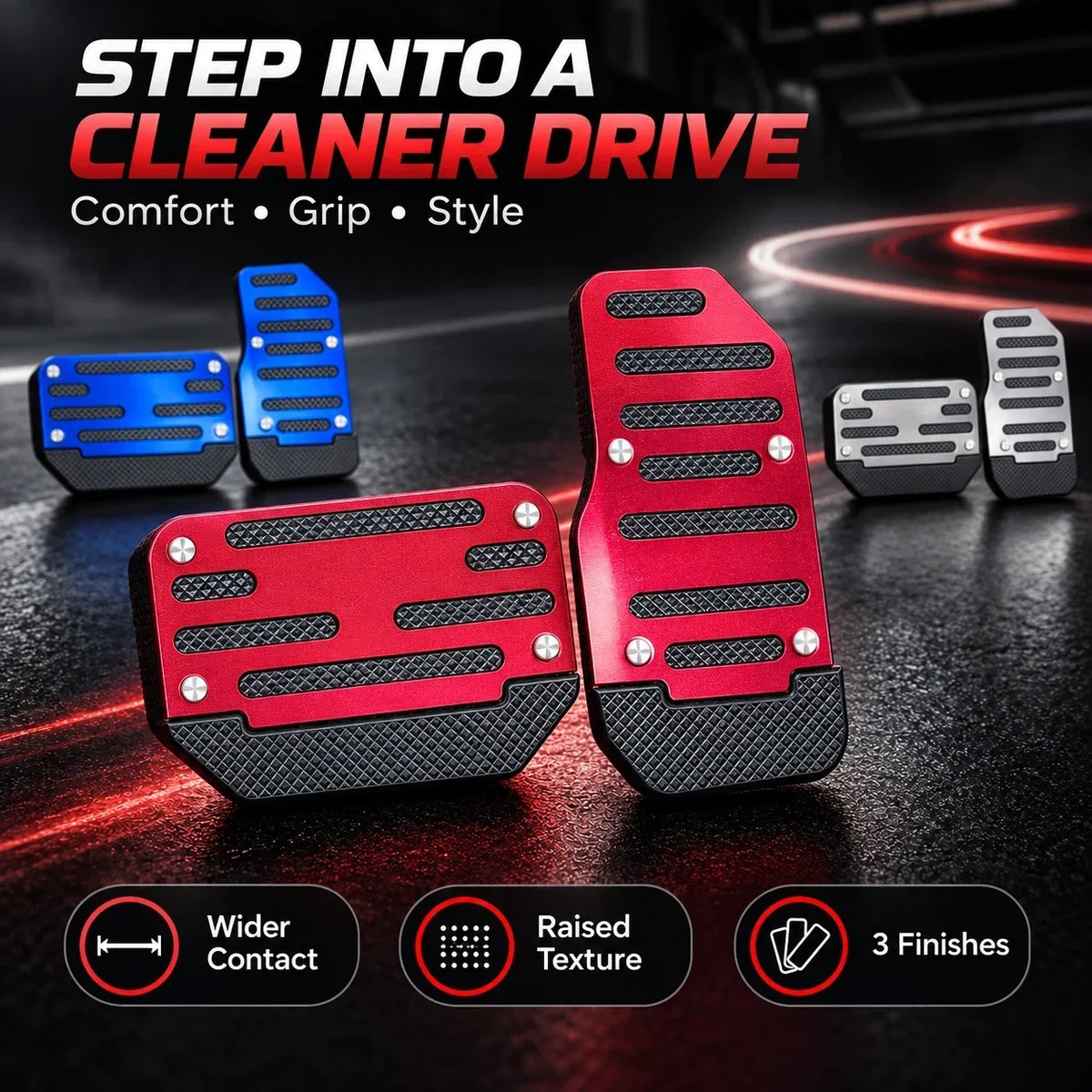 2PCS NonSlip Universal Foot Brake and Gas Pedal Covers