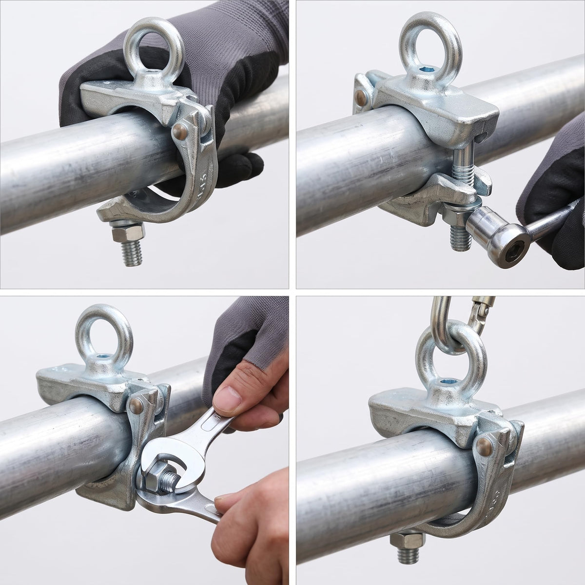 🏗️ Heavy-Duty Scaffolding Pipe Clamp – Galvanized 48mm Hanging Bracket