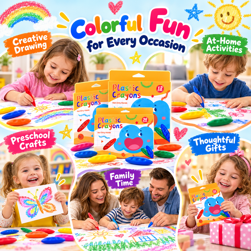 🎨 Easy-Grip Washable Peanut Crayons for Kids – 12/24/36 Colors