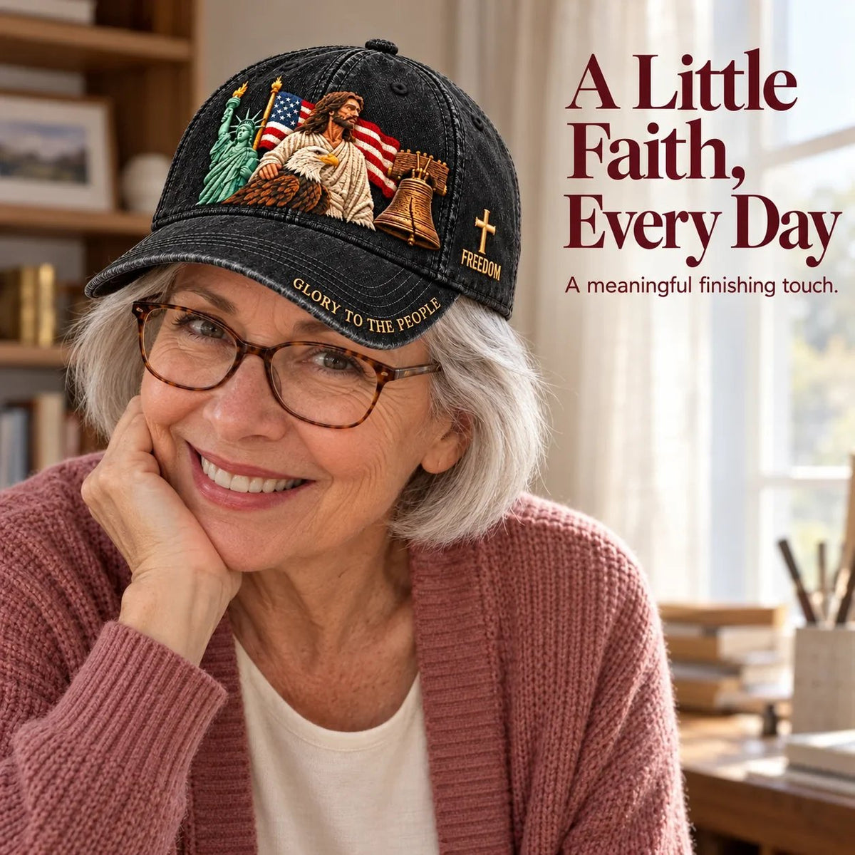 ✝️🇺🇸 Faith & Freedom American Heritage Embroidered Cap