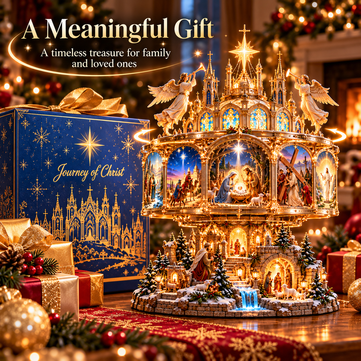 🪞✝️ Lighted Bible Story Display – 6 Sacred Scenes of Faith & Hope ✨