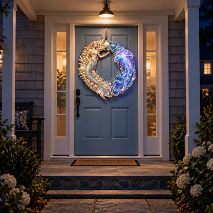 🔥Last Day 50% OFF -🧜‍♀️ Enchanted Mermaid & Glowing Jellyfish Wreath | Bring Ocean Magic Home