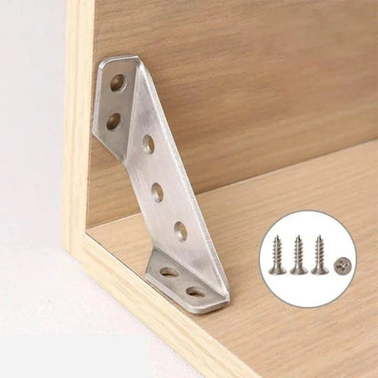 10-Pack Stainless Steel Corner Braces 🔩 – Strong Furniture Reinforcement