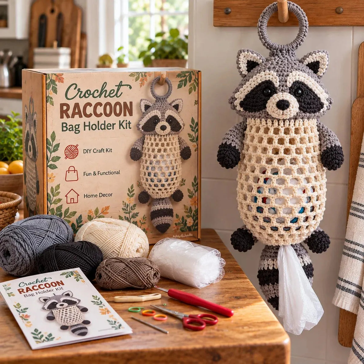 🧶 Crochet Animal Bag Holder DIY Kit | 4 Hanging Storage Designs