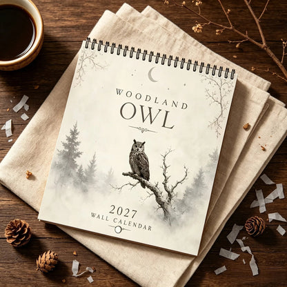 WOODLAND OWL 2027 WALL CALENDAR