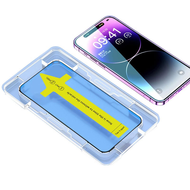🔥100K+ SOLD! 📱2025 New Upgraded Screen Protector For iPhone-Automatic Dust Free Eco-Friendly Protection