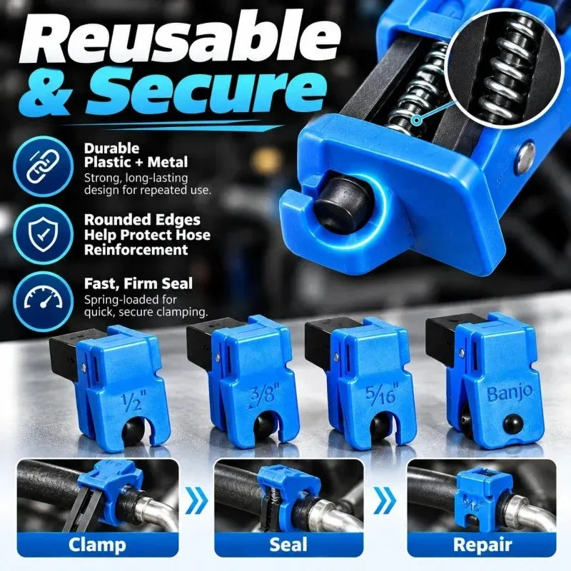 🔧 Brake Fluid Line Plug & Clamp – Handy Automotive Repair Tool