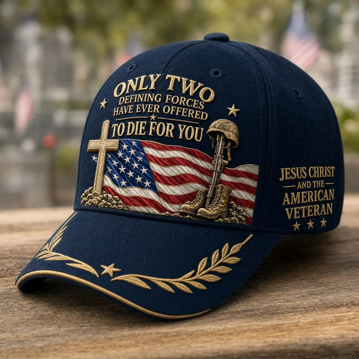 🇺🇸 Patriotic Tribute✝️Only Two Sacrificed For You – Veteran & Faith Cap